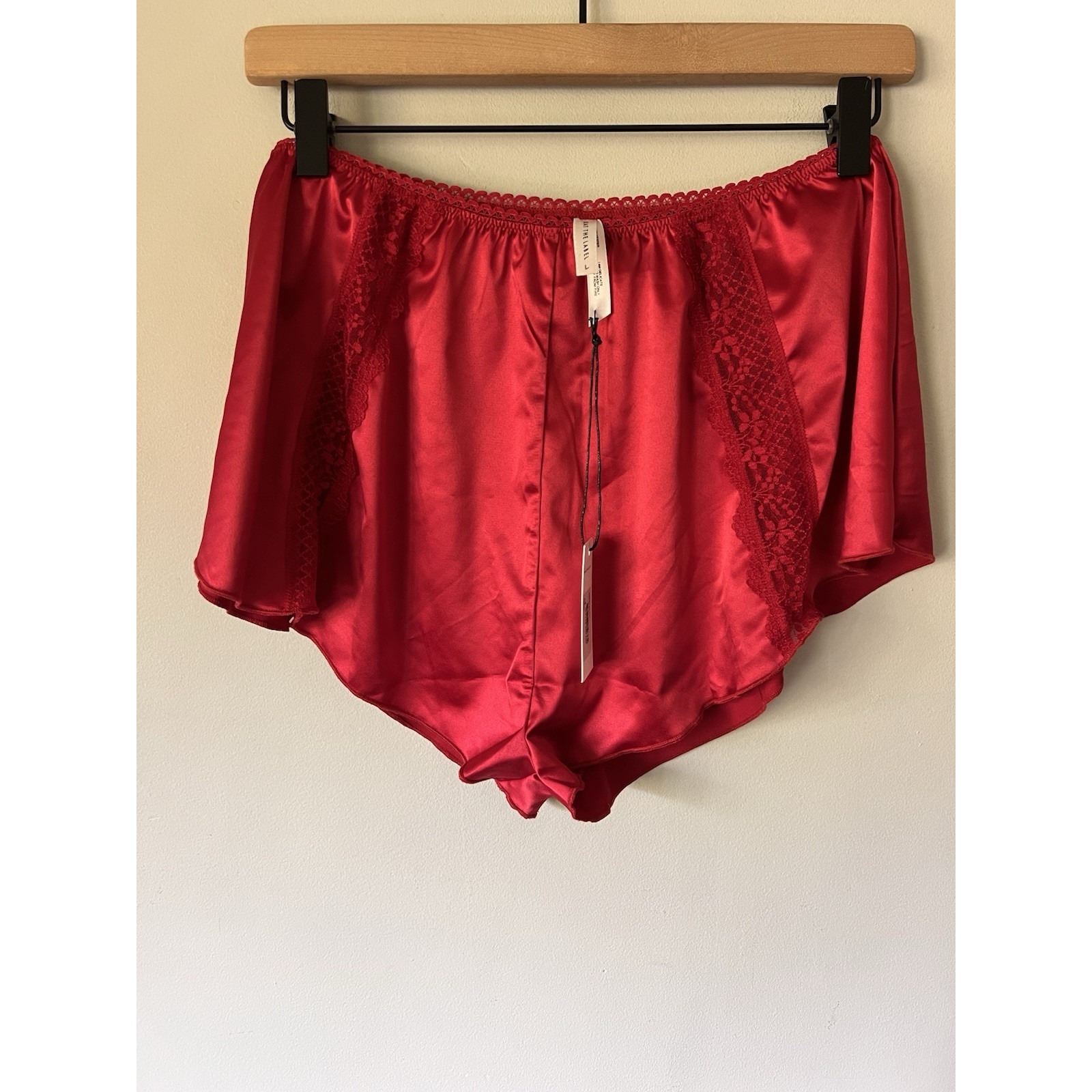 Kat The Label Lucille Shorts In Red Size Large L Satin Sexy Nwt Comfort Lounge — image 3 of 8